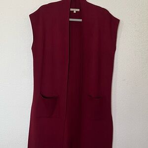 Joan Vass Deep Red Knit Vest